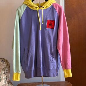 Color Block Hoodie with Patch